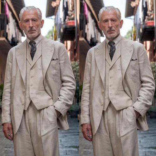 Kahki linen men - linen, suit