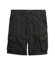 Superdry Shorts Mens Cargo Shorts Summer Zip Fly Cotton Regular Fit Washed Black