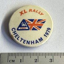 Vintage Collectible Pin Badge Cheltenham 1979 XL Rally Ficc Caravan Camping Club
