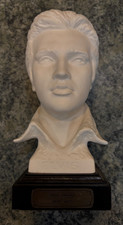 Elvis Presley Bust by Goebel W. Germany 1977  ~ 9 in Tall White Wooden Base