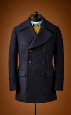Dark Navy Blue Pea Coat Naval