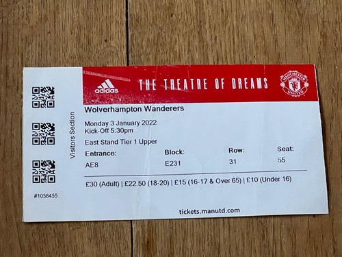 Ticket 2021 manchester - ticket, 2021/22