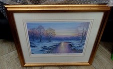 Beautiful Framed art  " Wondrous Winter" Signed Limited Edition Print  D Crane
