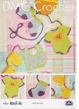 Baby Bunting Original Crochet Pattern Mitt Hat Sock Bib Suit Natura Medium DMC 