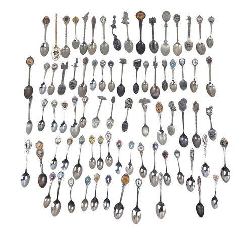 Lot vtg souvenir spoons - lot, 77