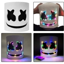DJ MarshMello Happy Smile Rainbow LED Mask EVA Foam Helmet EDC Halloween Party