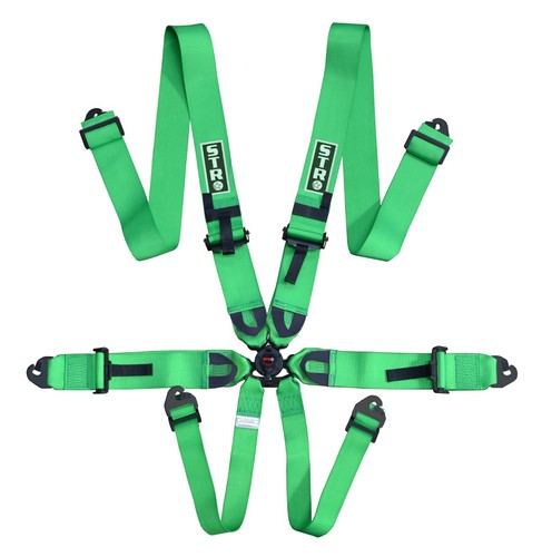 Green point race harness fia - green, 6-point