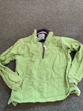 Lazy Jacks Lime green 3/4 zip sweater with back design - Age 9-10