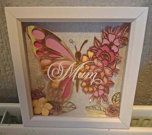 Mum butterfly floral - butterfly, shadow