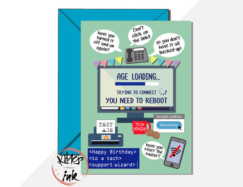 Computer nerd birthday - computer,