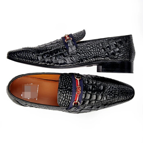 Handmade men black crocodile - black,