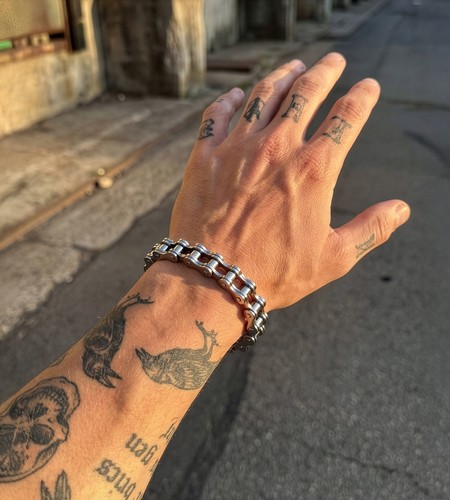 Vintage motorcycle chain link - chain,