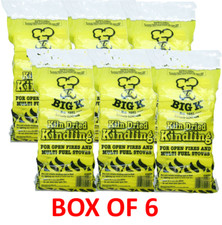 BOX OF 6 Big K Fires Stove Dry Kiln Dried Kindling Wood Fuel Fire KW02