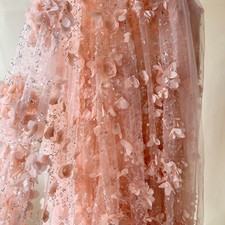 Sparkling Flower Fabric Peach