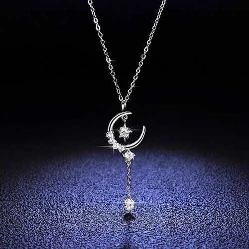 Crescent moon crystal - moon, pendant