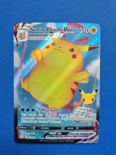 Pokemon card surfing pikachu - card,