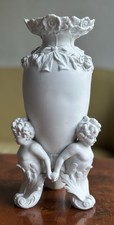 Vintage White Cherub Vase 26cm
