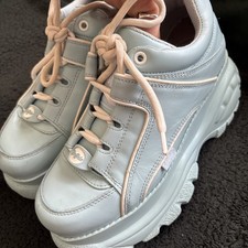 Buffalo Calf Lightweight Chunky Platform Light Blue Womens UK 5