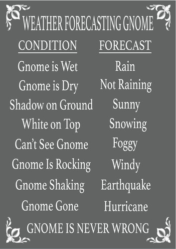 Weather forecasting gnome - weather,