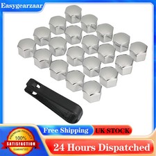 20PCS CHROME ALLOY CAR WHEEL NUT BOLT COVERS CAPS UNIVERSAL FOR ALL CAR 17MM UK