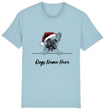 FRENCH BULLDOG Personalised Christmas Dog T-Shirt Mens Womens Kids Dogs Name Pet