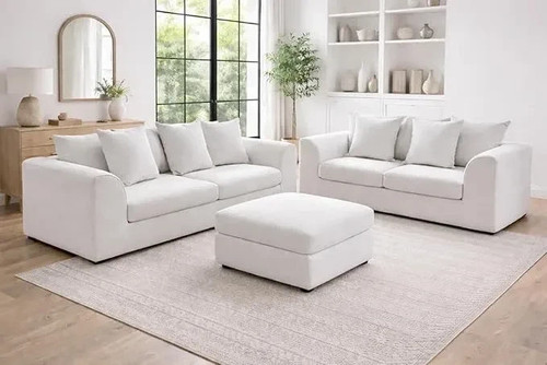 Black fabric sofa - black, set