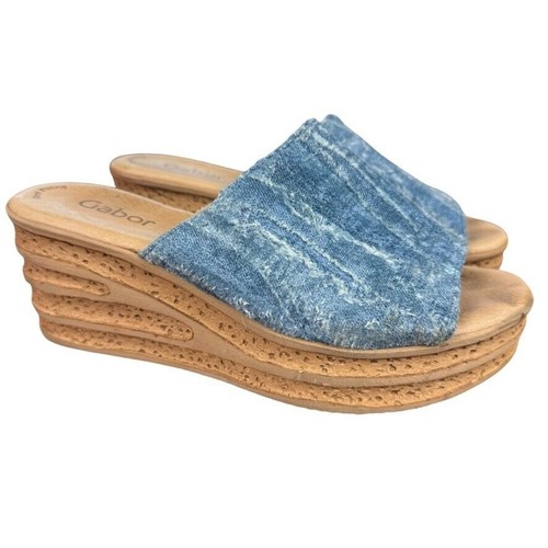 Gabor trixie mules blue denim - gabor,