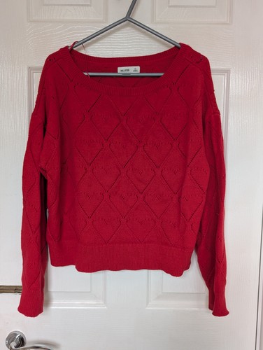 Hollister red jumper sweater - hollister,