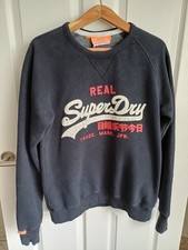 Superdry Men's Round Neck Sweatshirt In Navy Blue Size Large