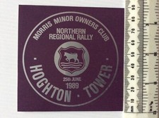 Morris Minor Owners Club Northern Region Rally Hoghton Tower 25 June 1989 Badge