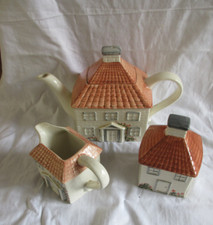 Price Kensington Unusual  Tea Pot Cottage ware set jug and sugar bowl Vintage #