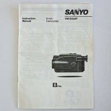 Sanyo VM-EX25P 8mm Camcorder Instructions User Manual English