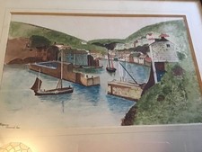 Polperro Cornwall Watercolour Newlyn Artist 1949