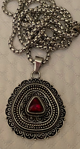 Silver tone teardrop charm - silver,