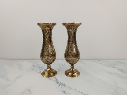 Vintage indian floral etched - indian,