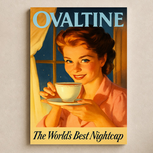 Ovaltine retro vintage poster - retro,