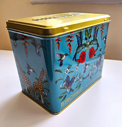 Birchall tea caddy tin blue - tea,