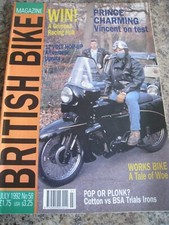 BRITISH BIKE JUL 1992 GRIMECA RACING HUB VINCENT TEST COTTON V BSA TRIALS IRONS