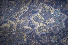Laura Ashley vintage fabric Jacobean leaf print blue 1995 11 yards