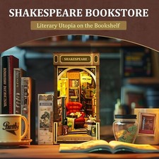 Rolife Wonderland Bookstore Book Nook Wooden Miniature DIY Doll House Xmas Gifts