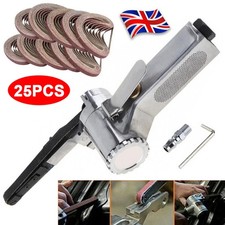 Air Belt Sander Finger File Tool 10mm 330mm Sanding Buffing with 25 Sanding Belt
