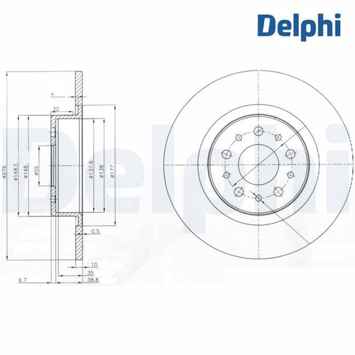 Brake disc delphi - brake, bg3857