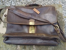 Vintage Hidesign Chestnut Brown Leather Multi purpose Satchel Briefcase