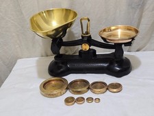 VINTAGE LIBRASCO   SCALES WITH WEIGHTS 2LB  -1/4 OZ  FLAT   SHAPE A FULL SET VGC