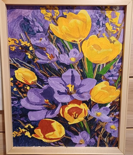 Hand painted acrylic canvas - hand,