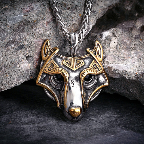 Viking wolf head - viking, pendant