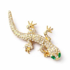 White Rhinestone Lizard W/