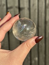 Clear Quartz And Rutile Sphere Crystal Polished Gemstone High Quality 45mm