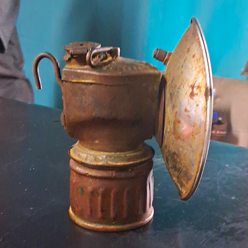 Vintage carbide mining lamp - vintage,