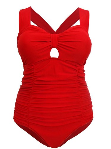 Red plus size retro - plus,